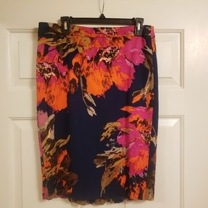 Trina Turk pencil skirt with kickback pleat